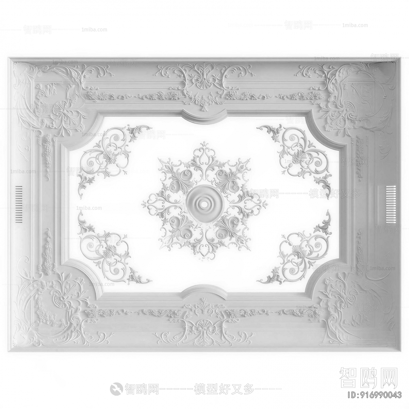 European Style Plaster Carved Top Plate