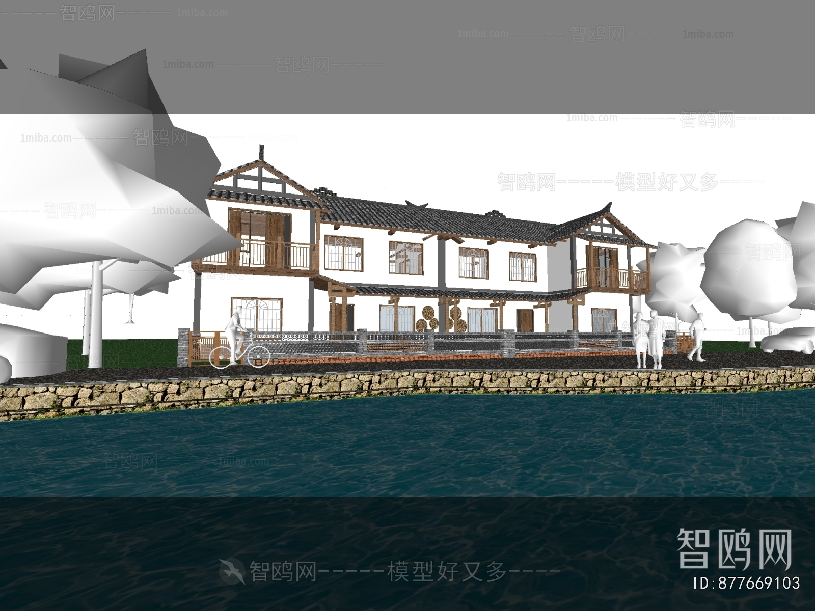 New Chinese Style Appearance Of Commercial Building