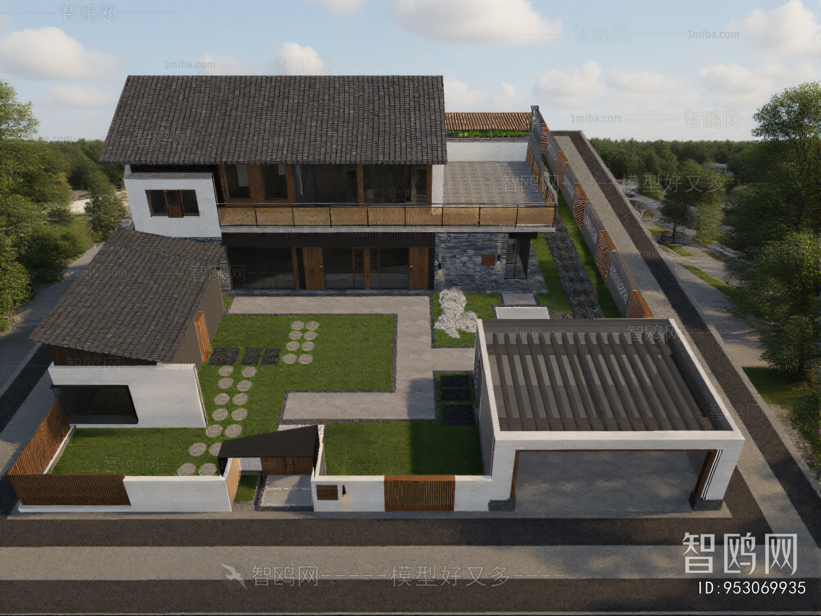 New Chinese Style Appearance Of Commercial Building