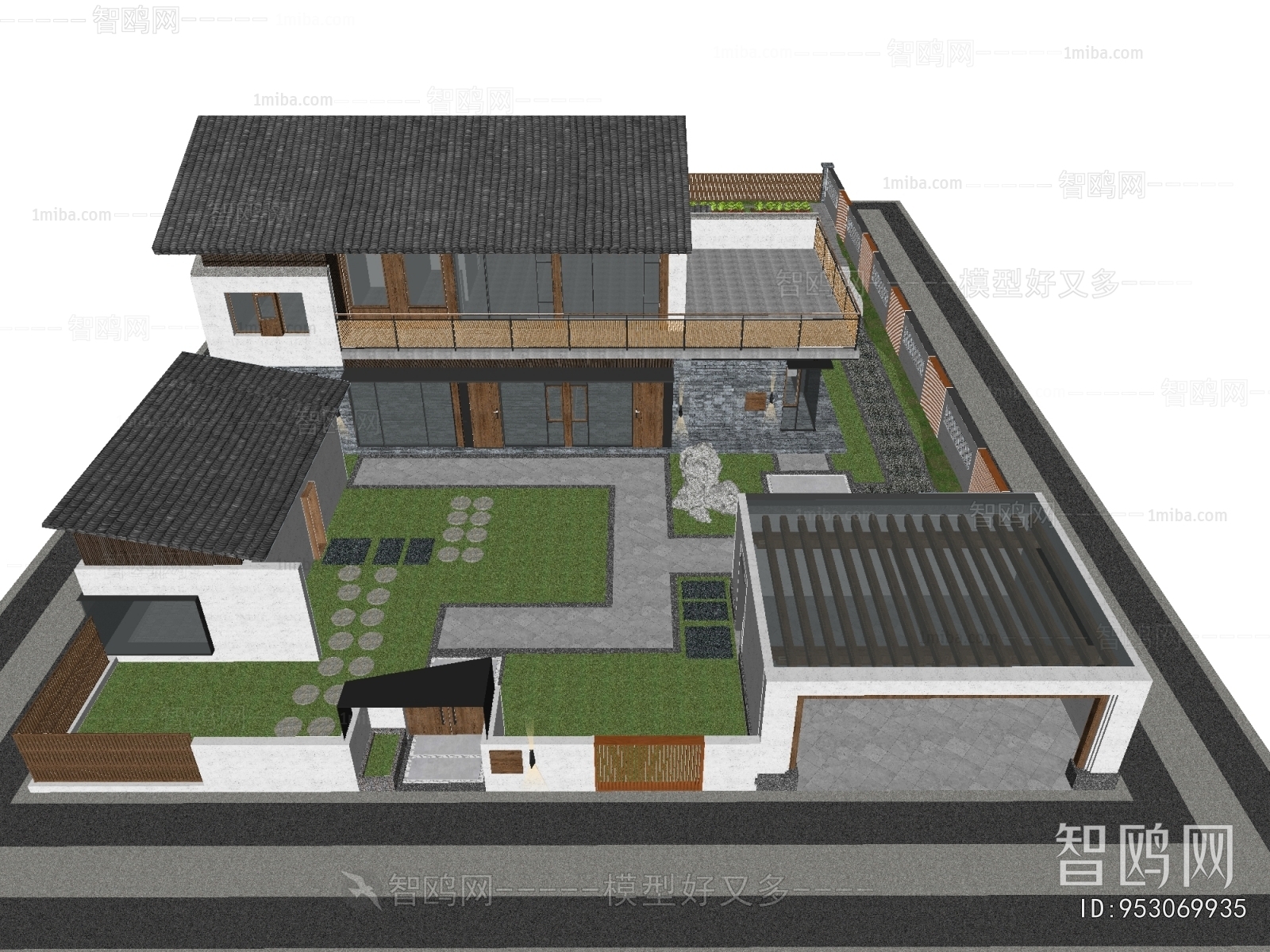 New Chinese Style Appearance Of Commercial Building