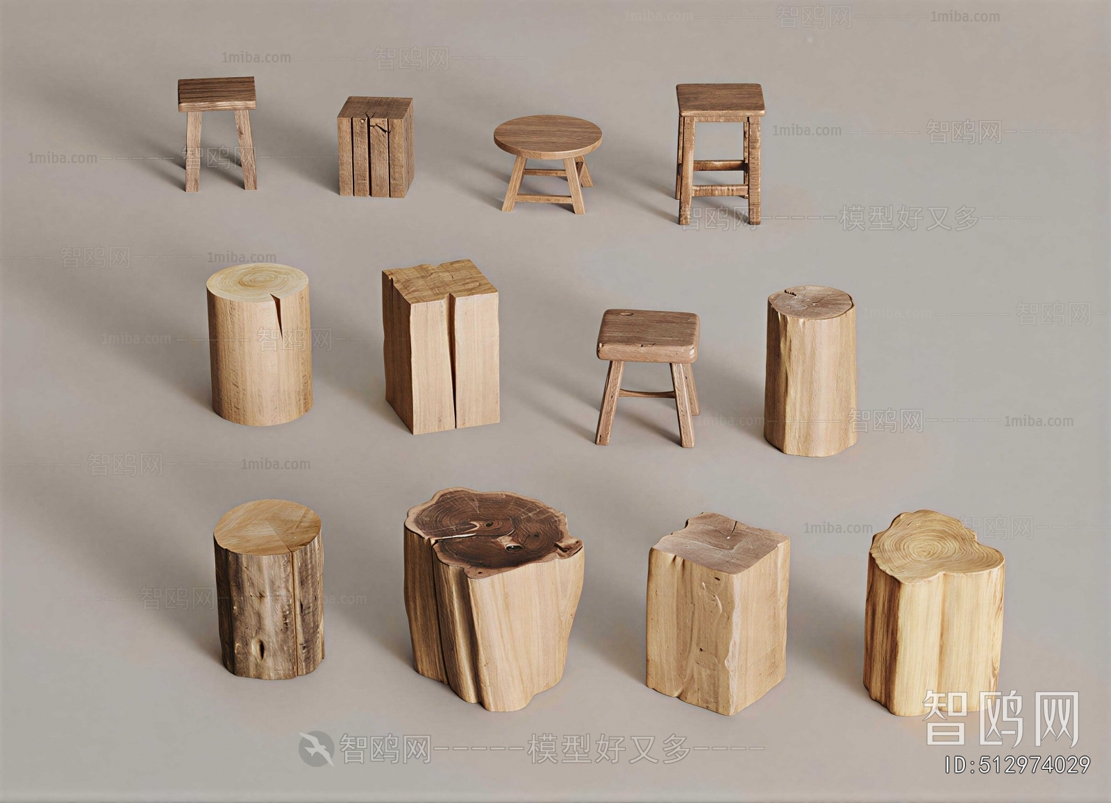 Wabi-sabi Style Stool