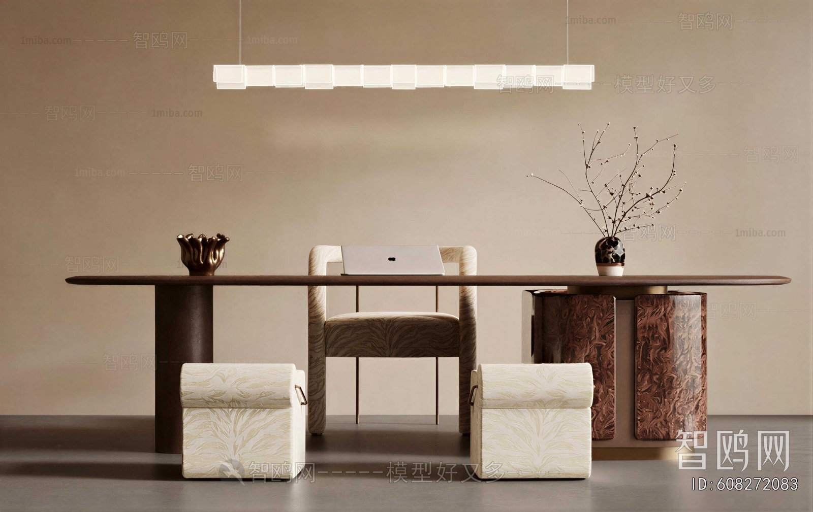 Wabi-sabi Style Office Desk And Chair