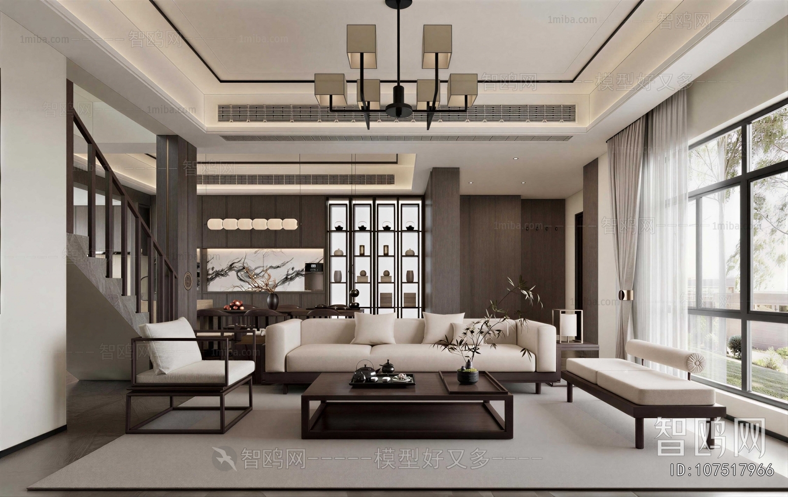 New Chinese Style A Living Room