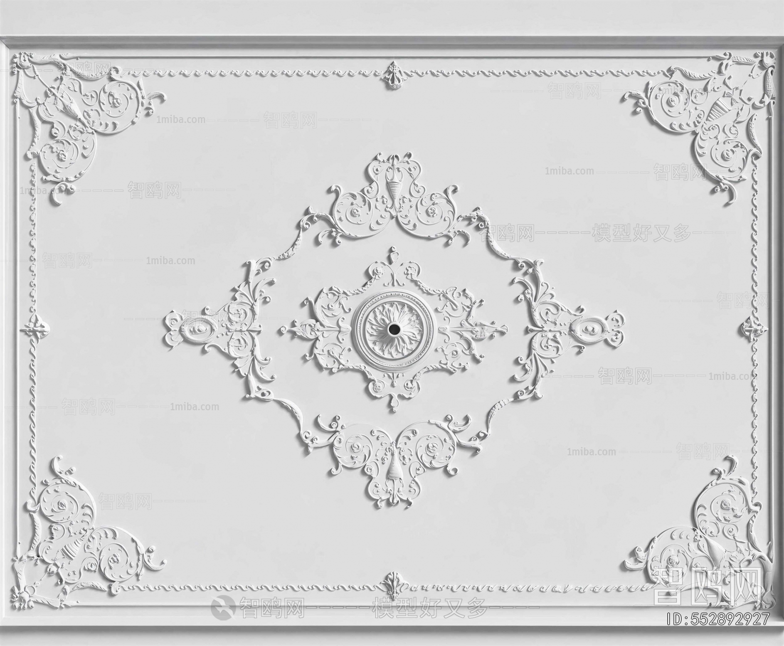 European Style Plaster Carved Top Plate