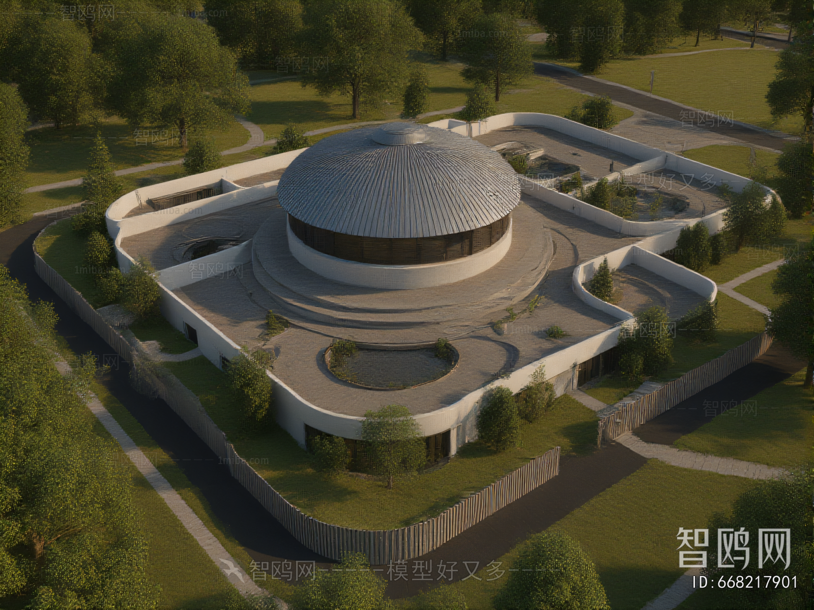 Modern Architectural Bird's-eye View Planning