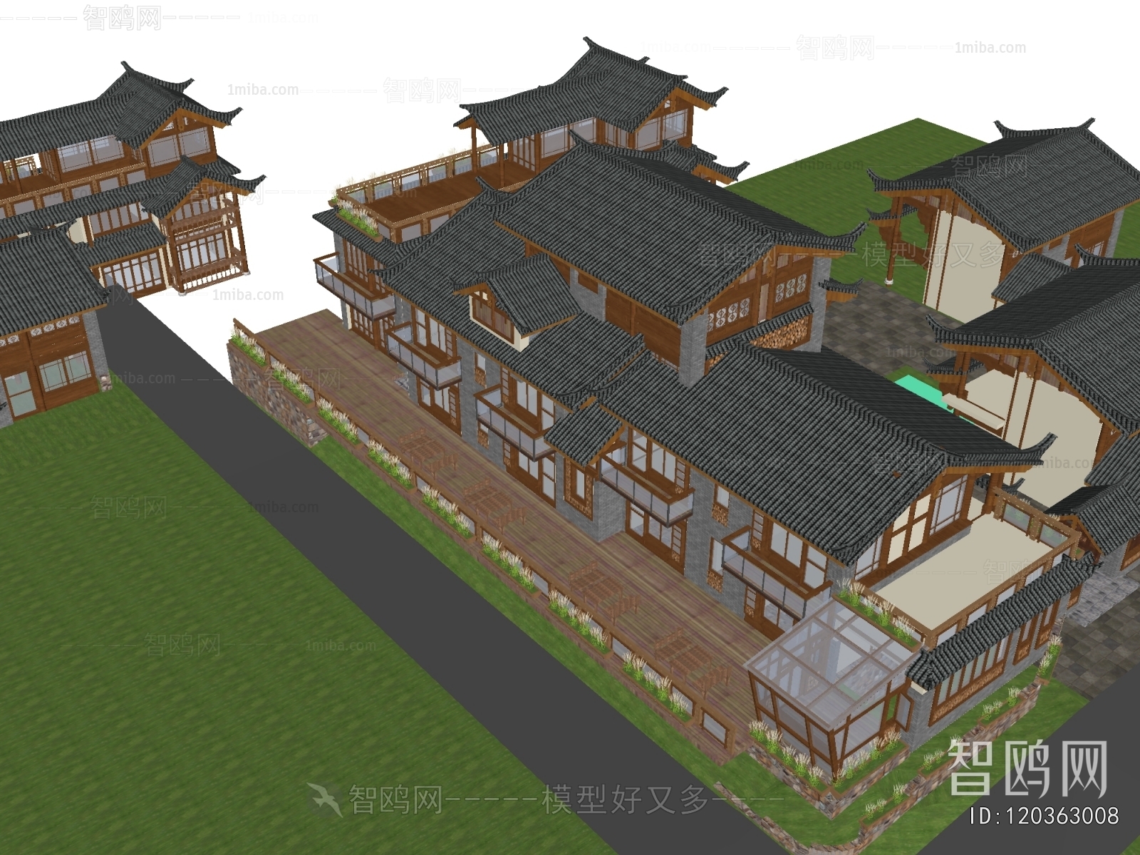 New Chinese Style Appearance Of Commercial Building