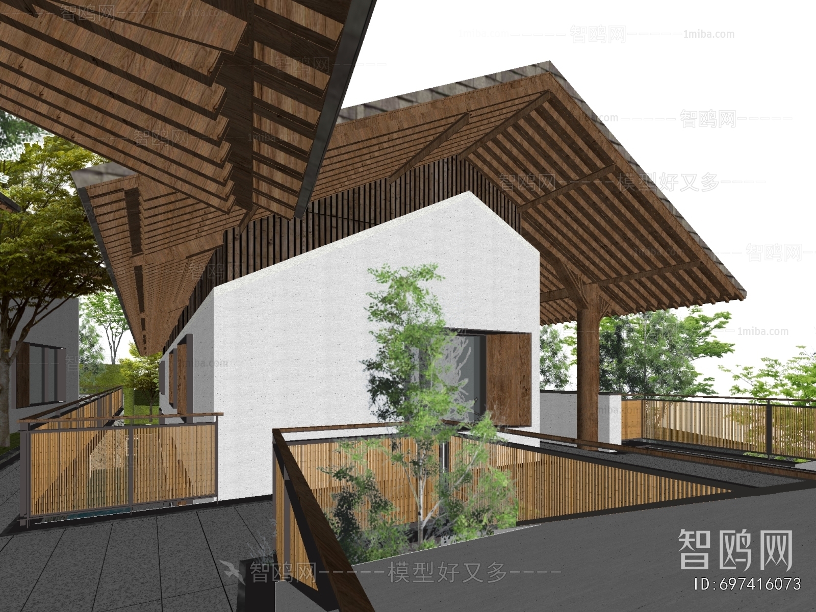 New Chinese Style Appearance Of Commercial Building