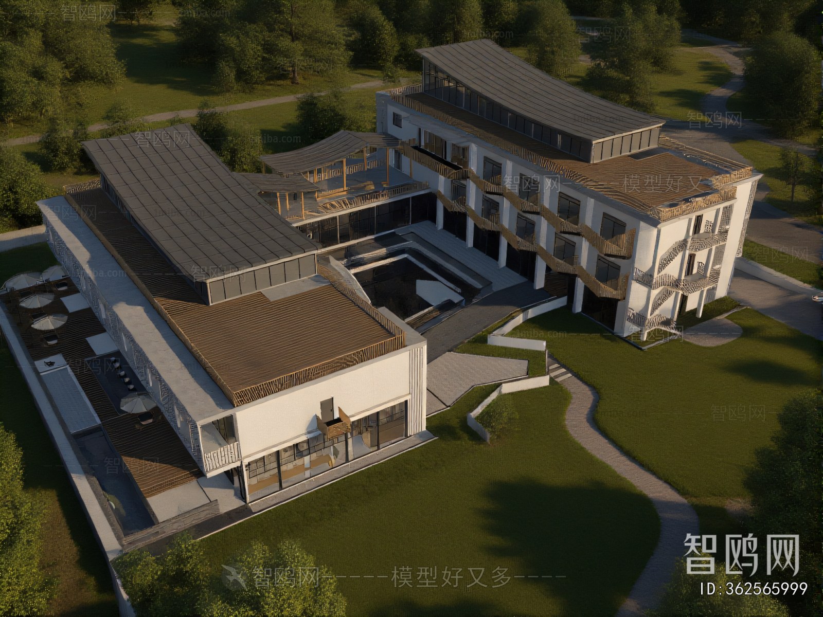New Chinese Style Appearance Of Commercial Building