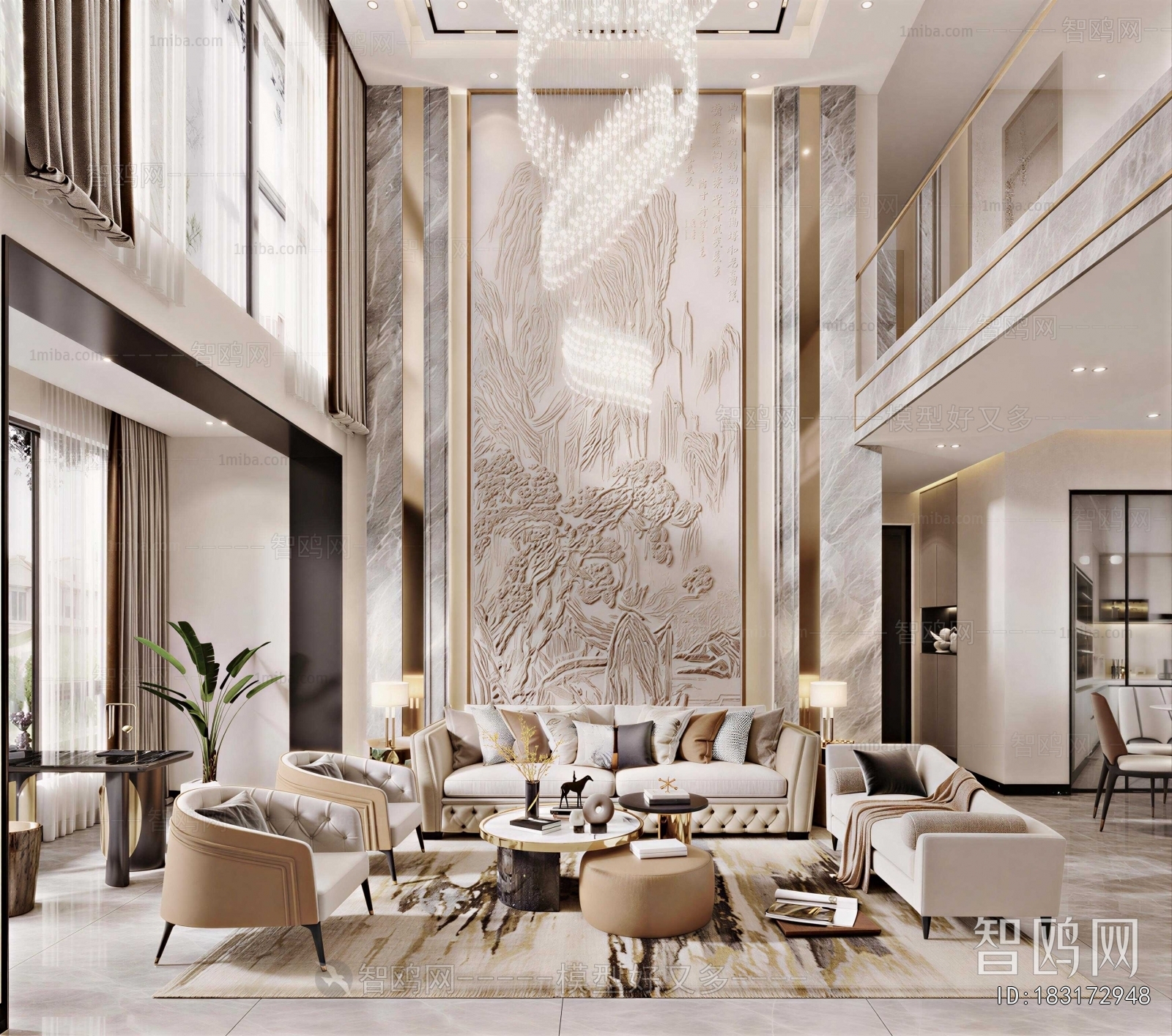 New Chinese Style A Living Room