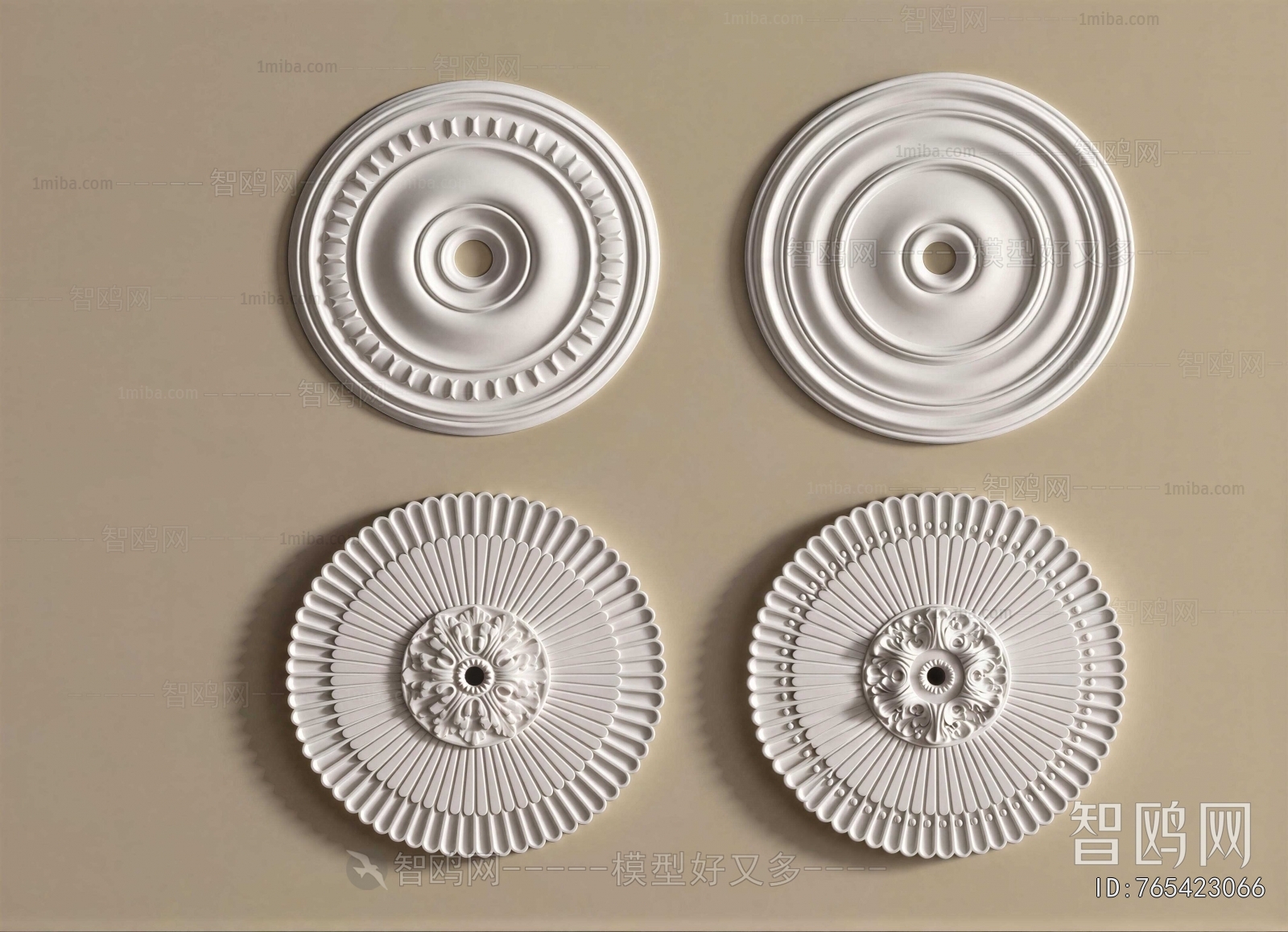 European Style Plaster Carved Top Plate