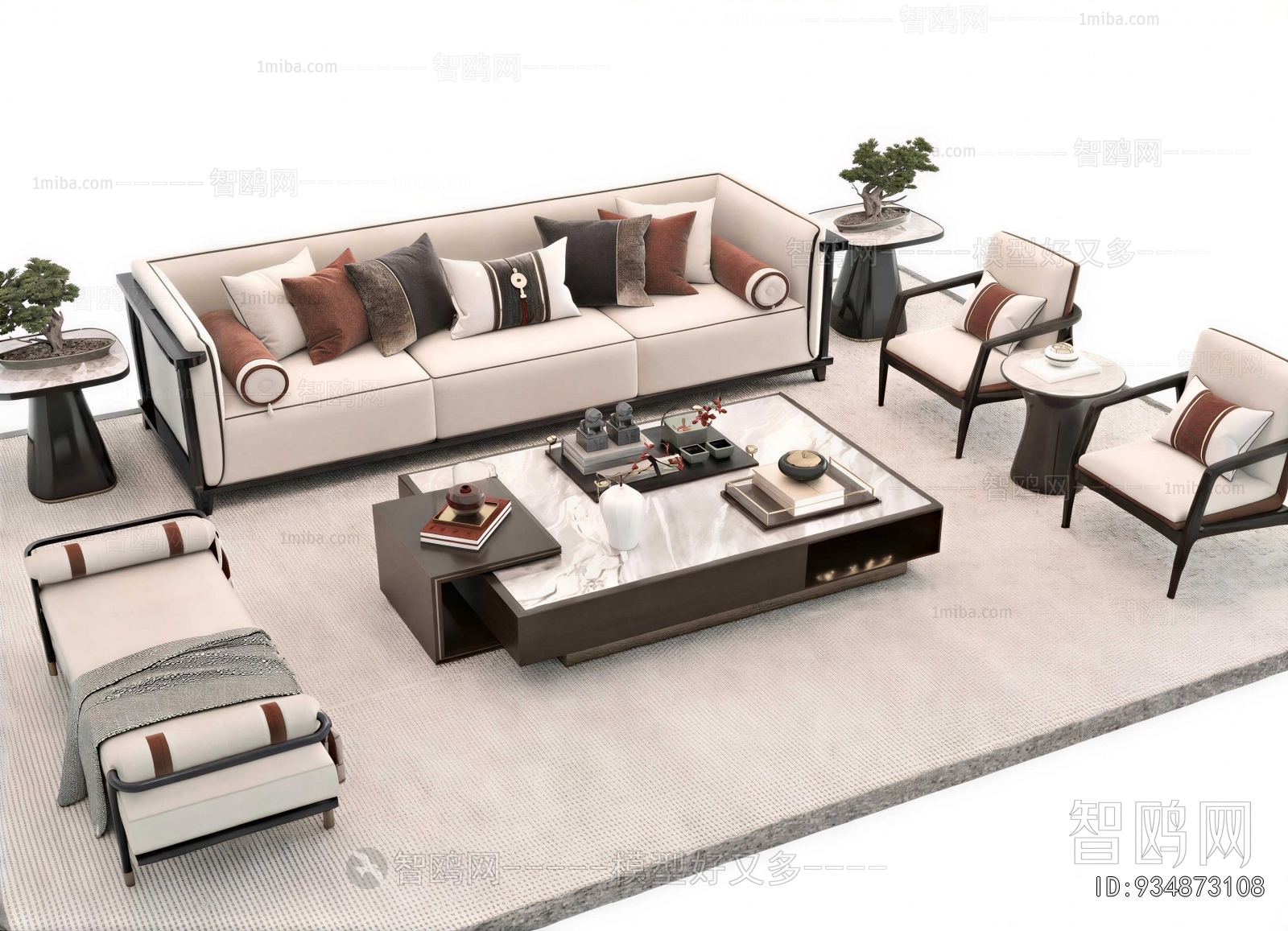 New Chinese Style Sofa Combination