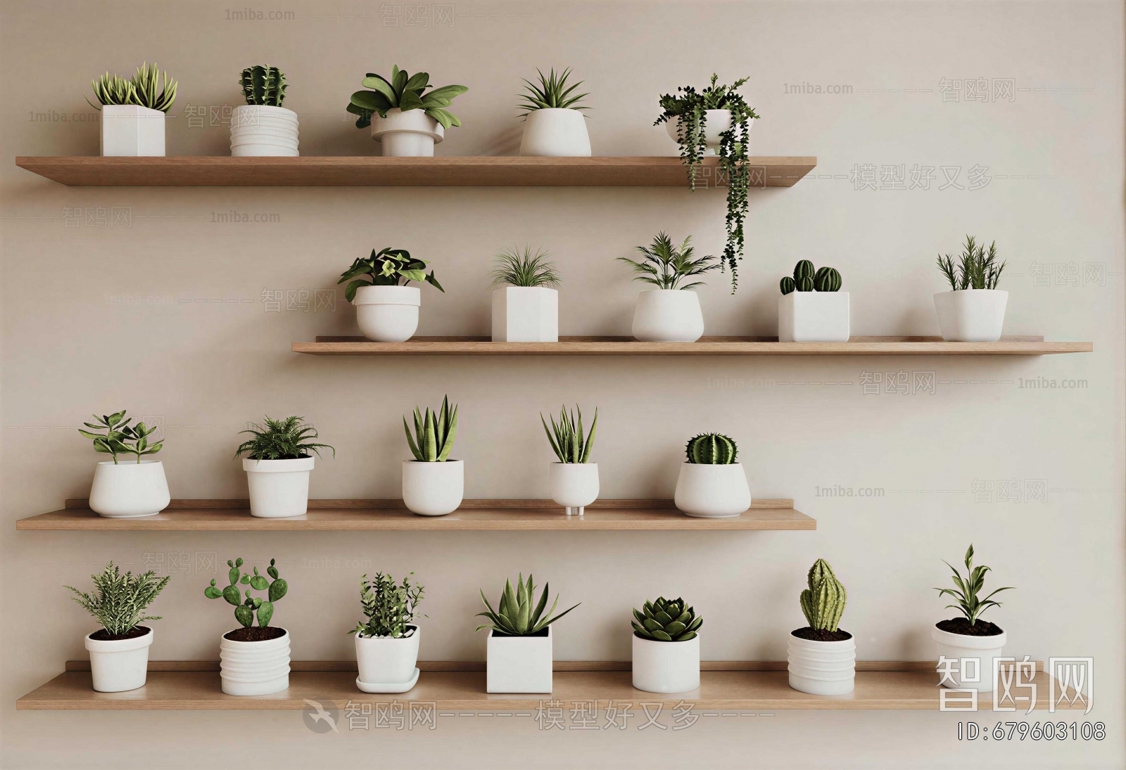 Modern Potted Green Plant