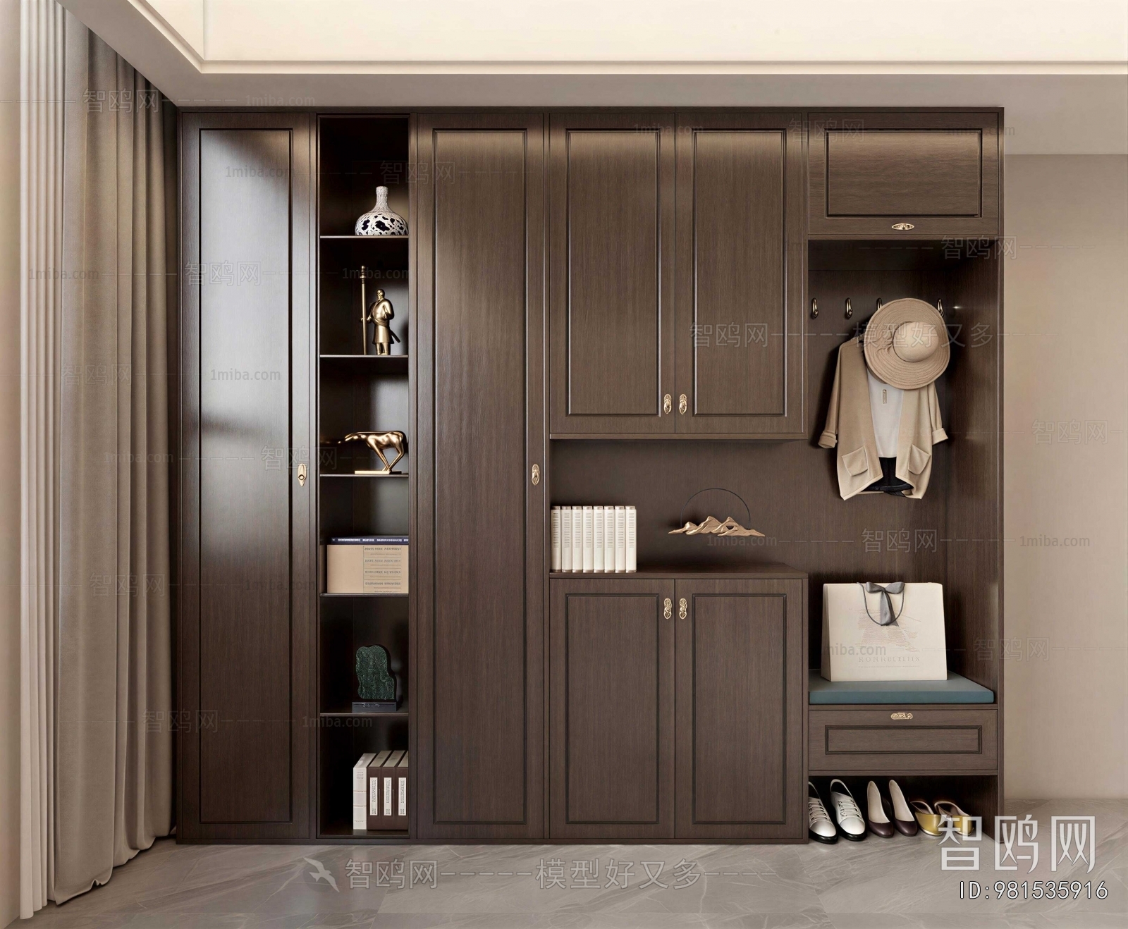 New Chinese Style Shoe Cabinet