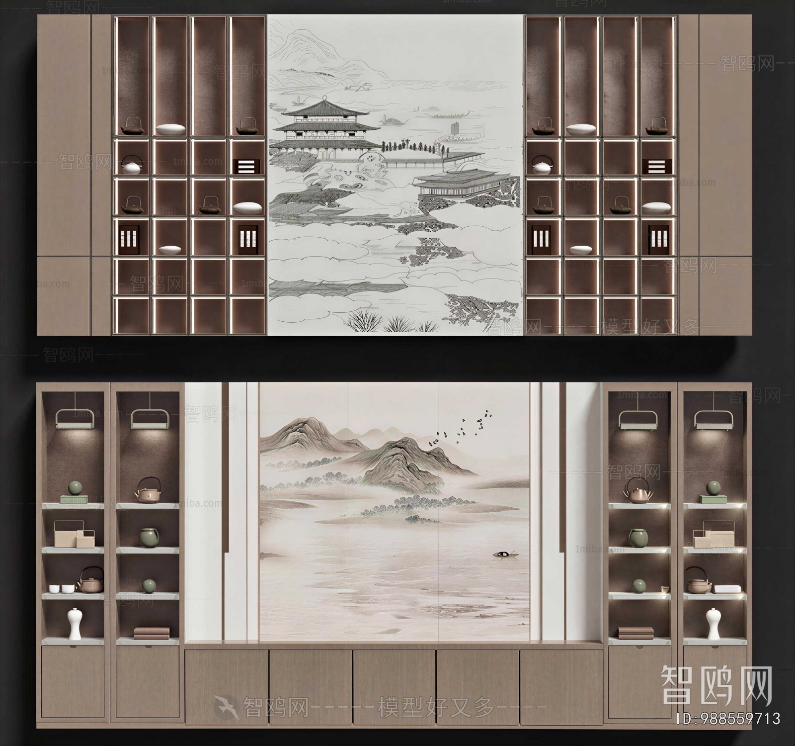 New Chinese Style TV Wall