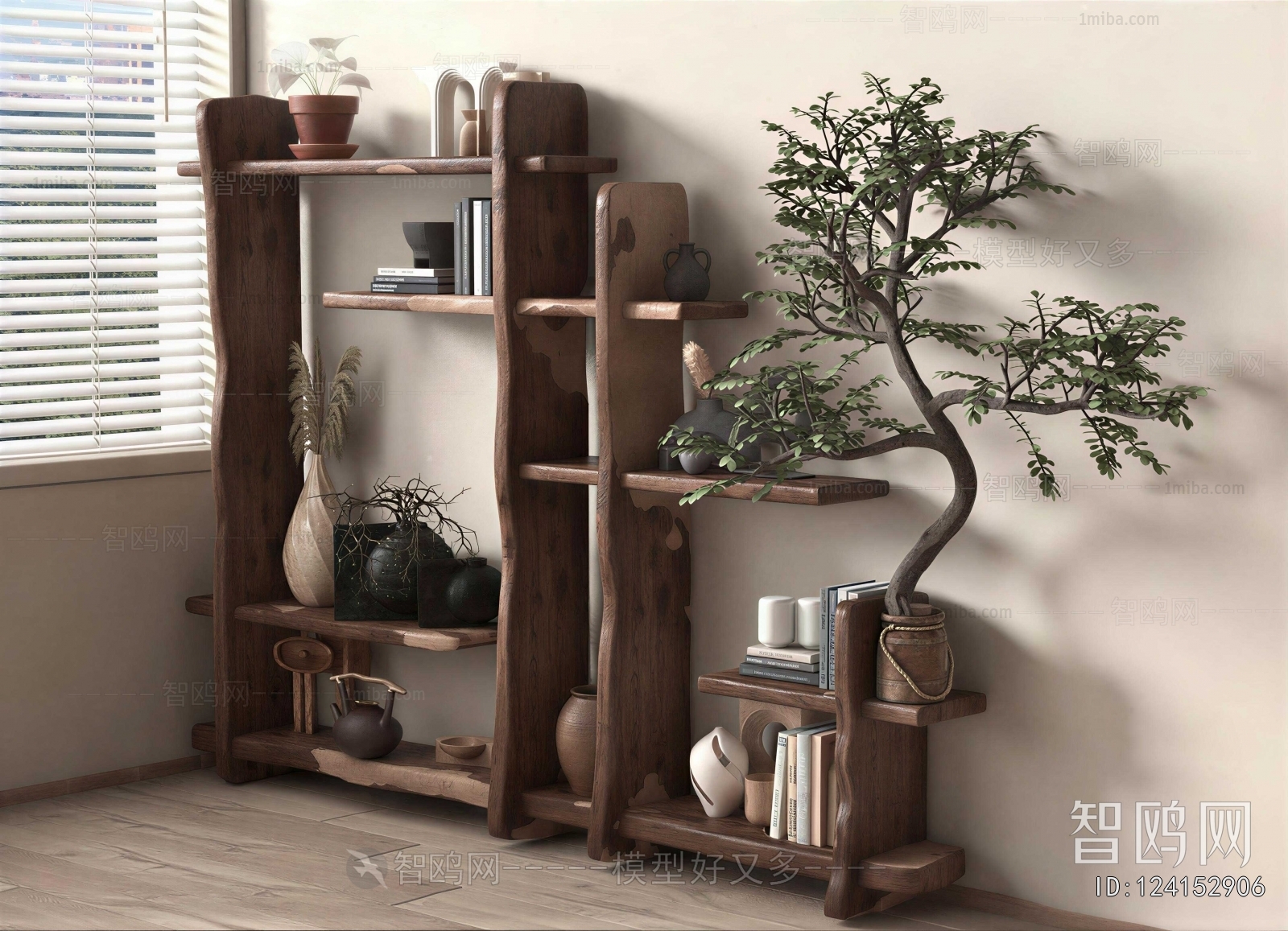 Modern Wabi-sabi Style Shelving