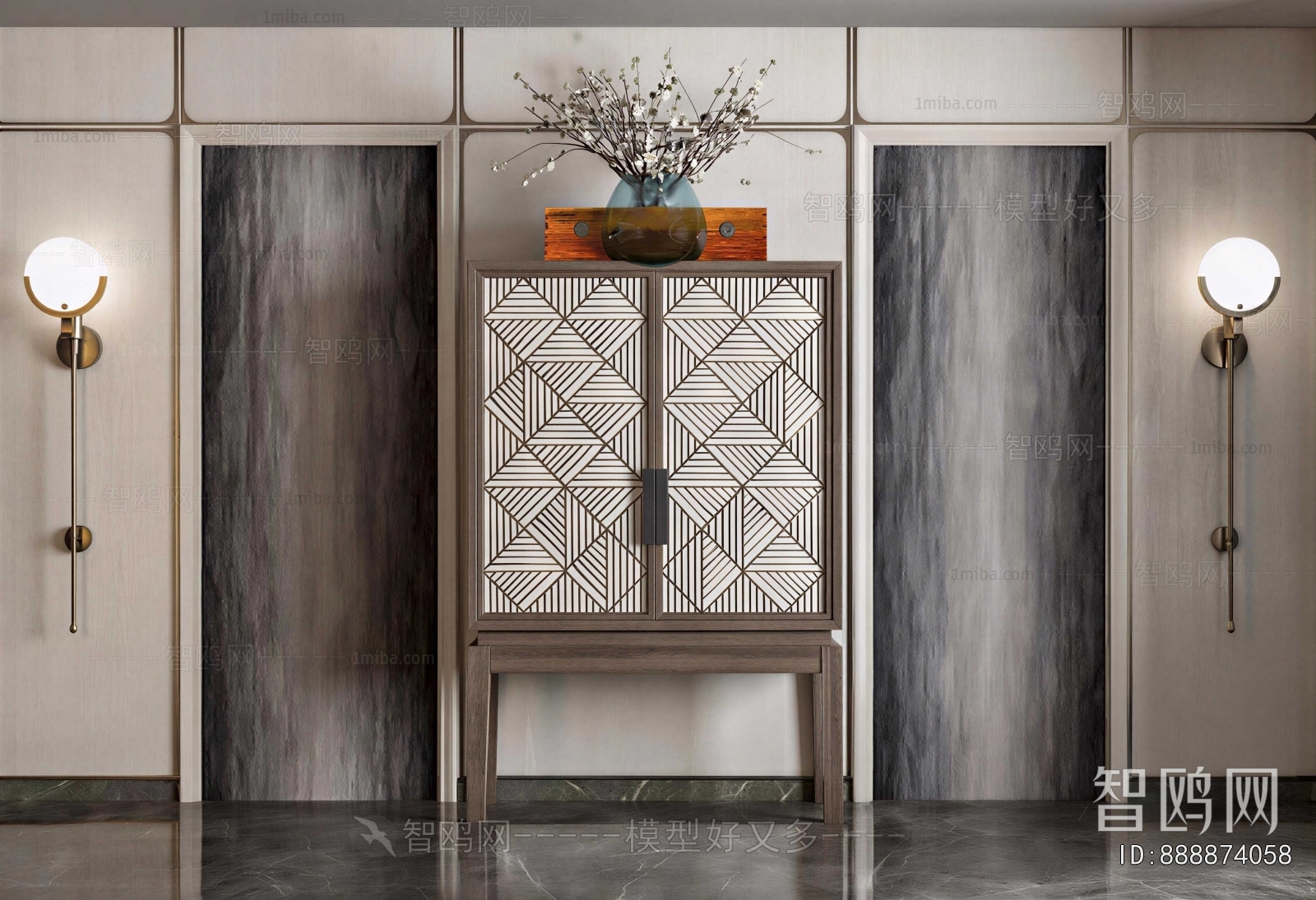 New Chinese Style Entrance Cabinet
