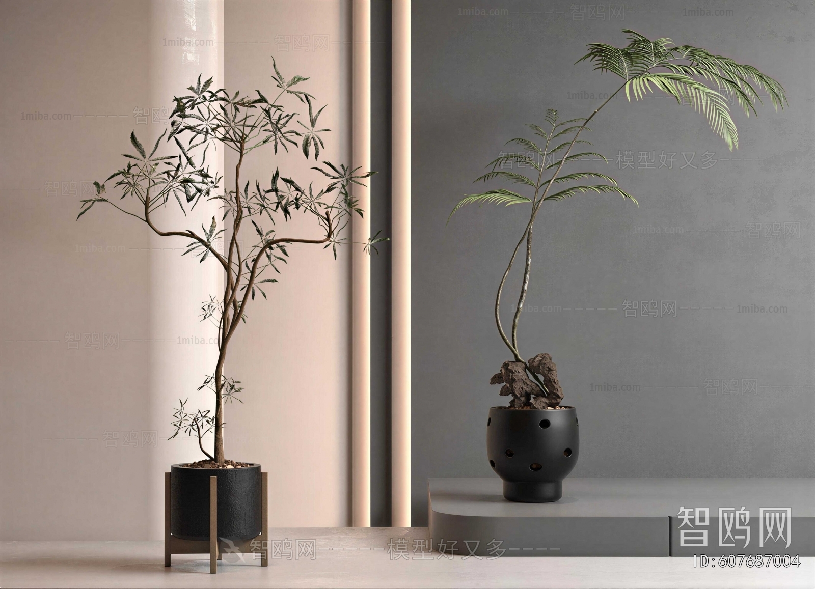 Modern Ground Green Plant Potted Plants