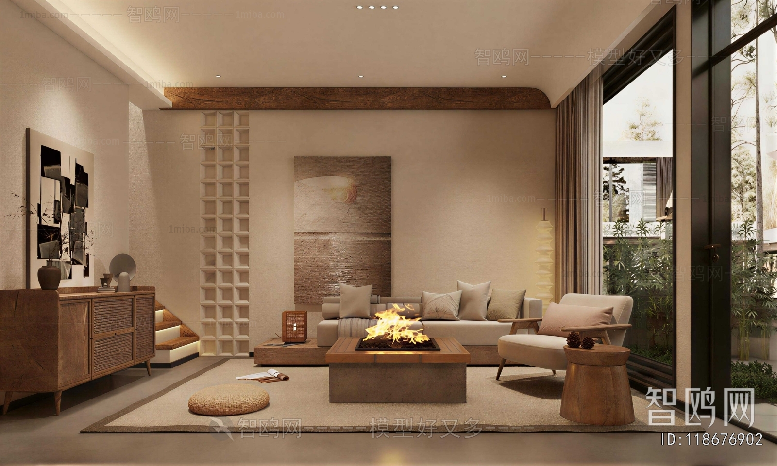 Wabi-sabi Style A Living Room