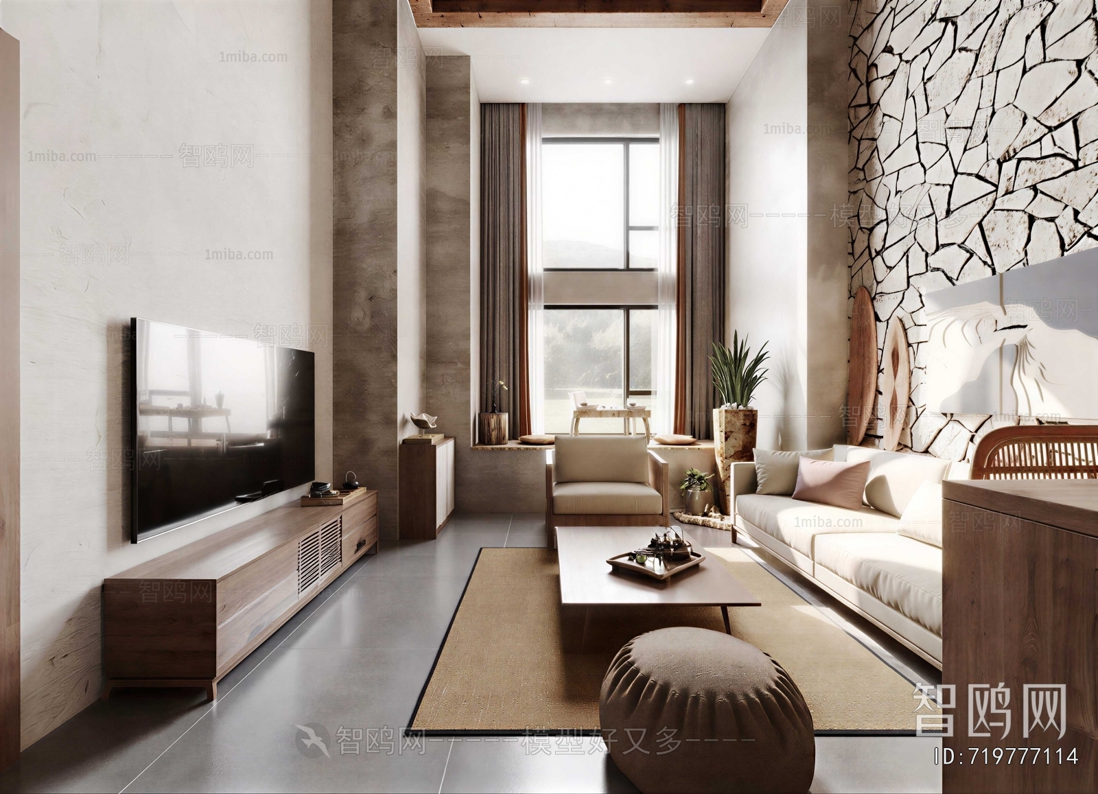 Wabi-sabi Style A Living Room