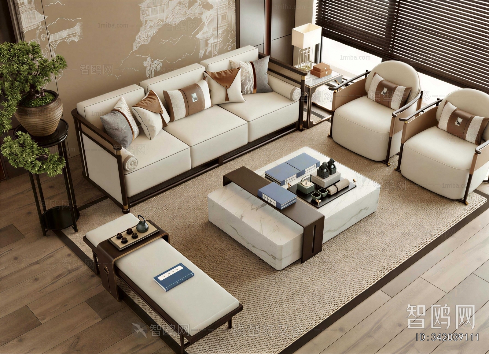New Chinese Style Sofa Combination