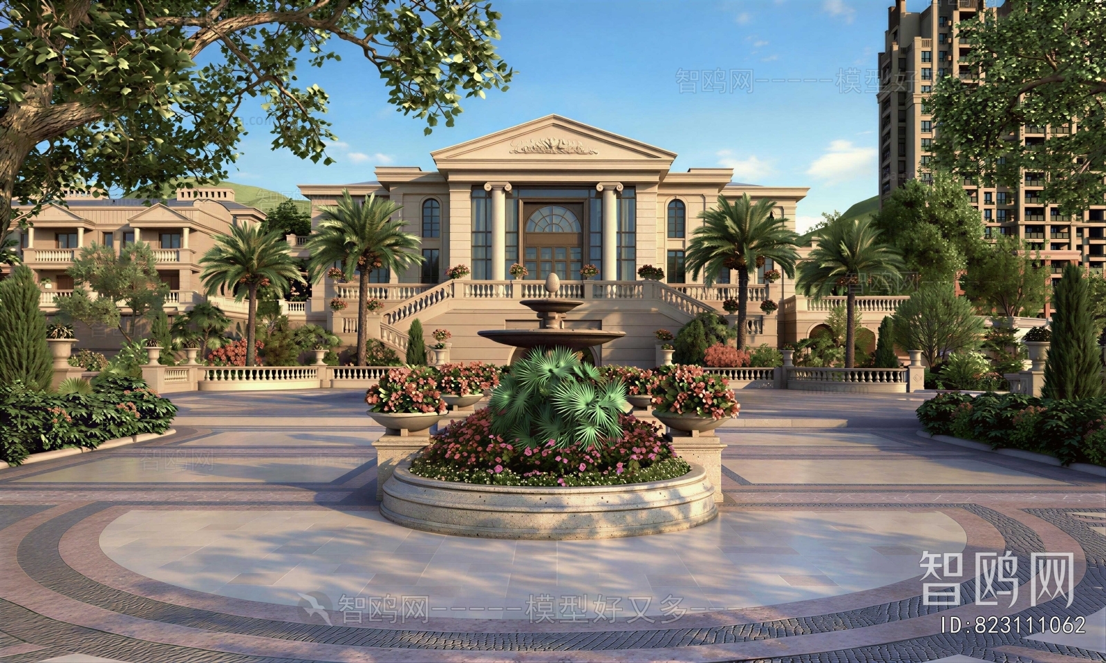 New Classical Style Courtyard/landscape