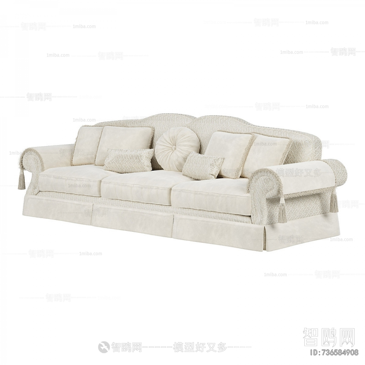 Simple European Style Three-seat Sofa