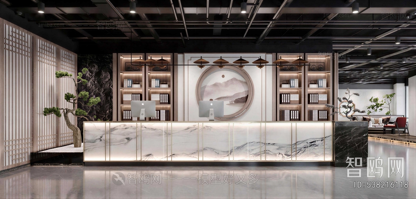 New Chinese Style Office Reception Desk