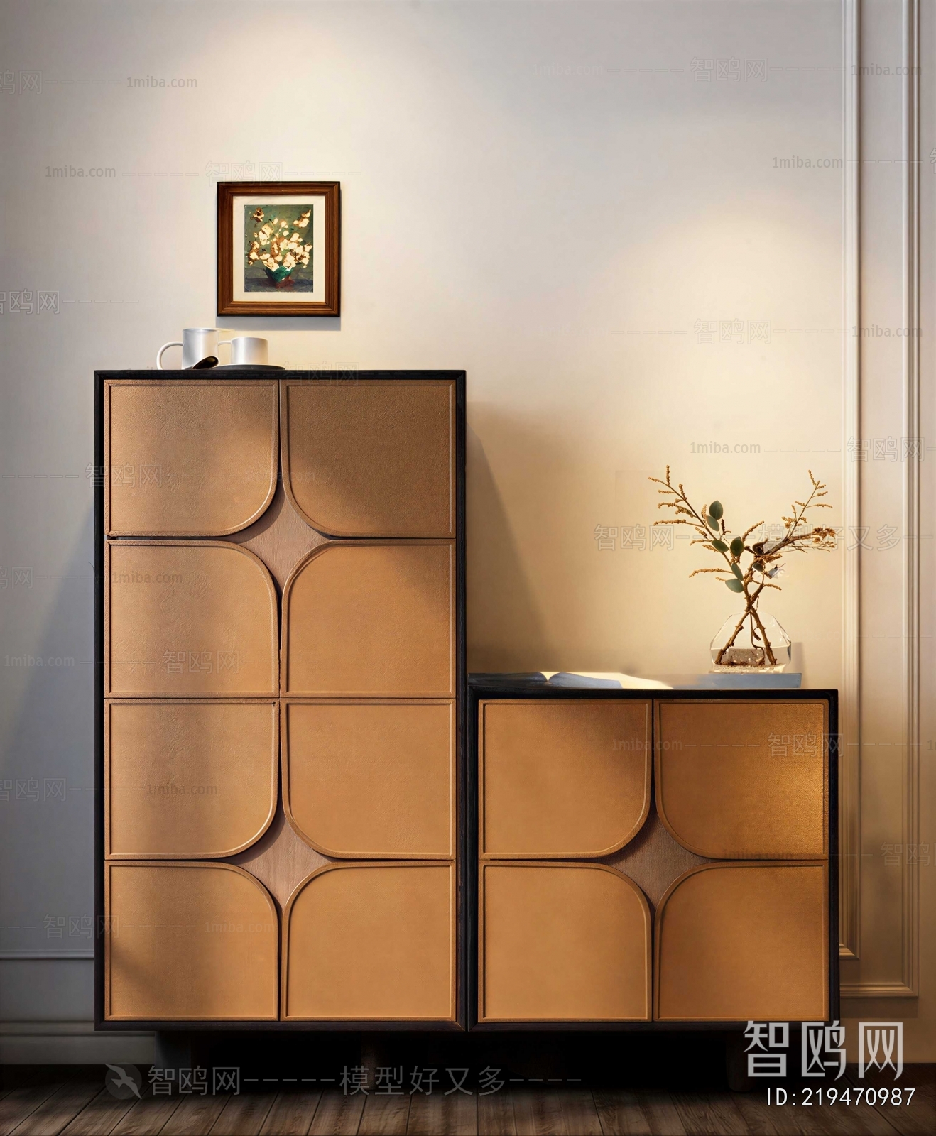 Wabi-sabi Style Side Cabinet