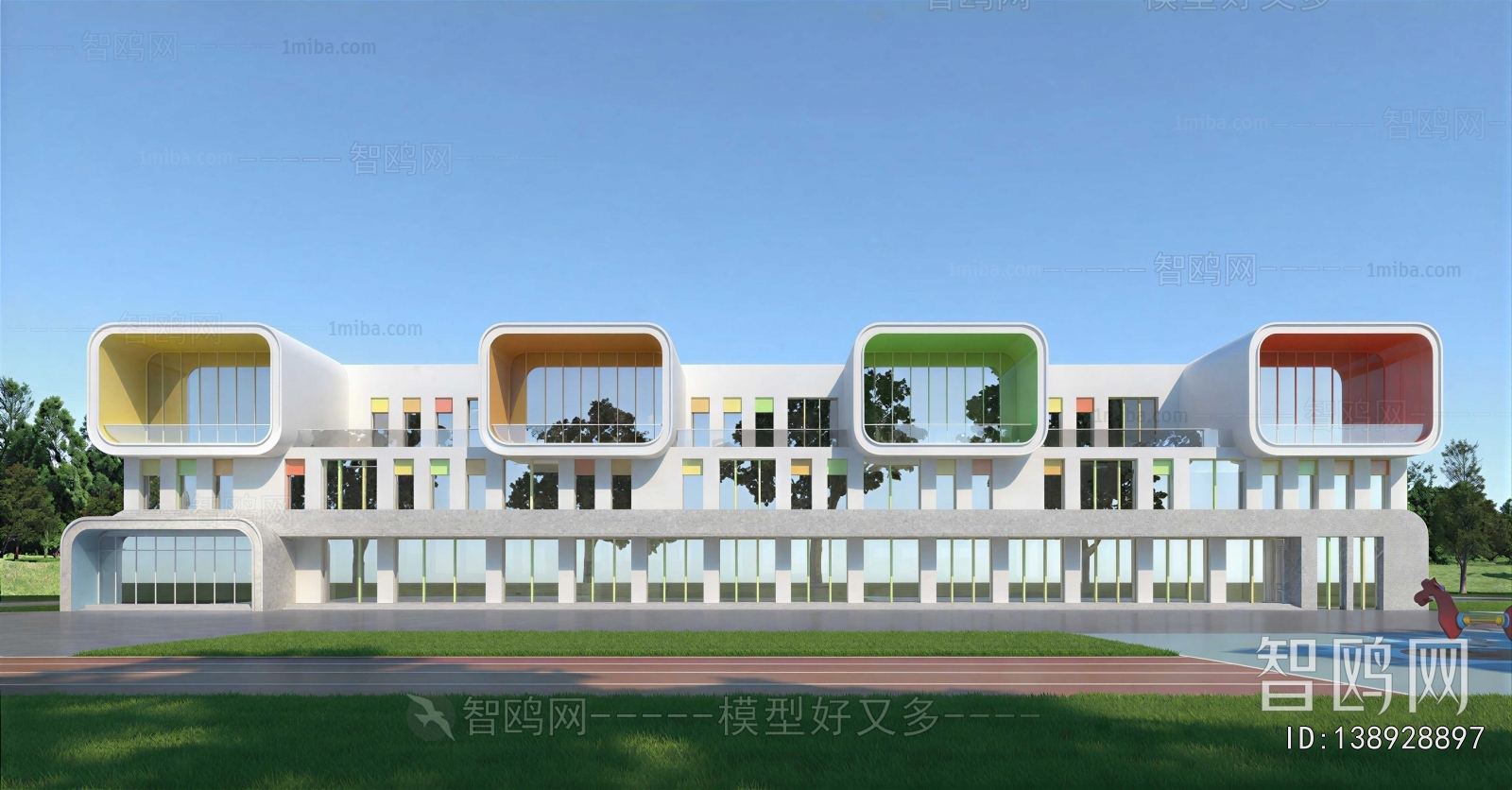 New Chinese Style School Building