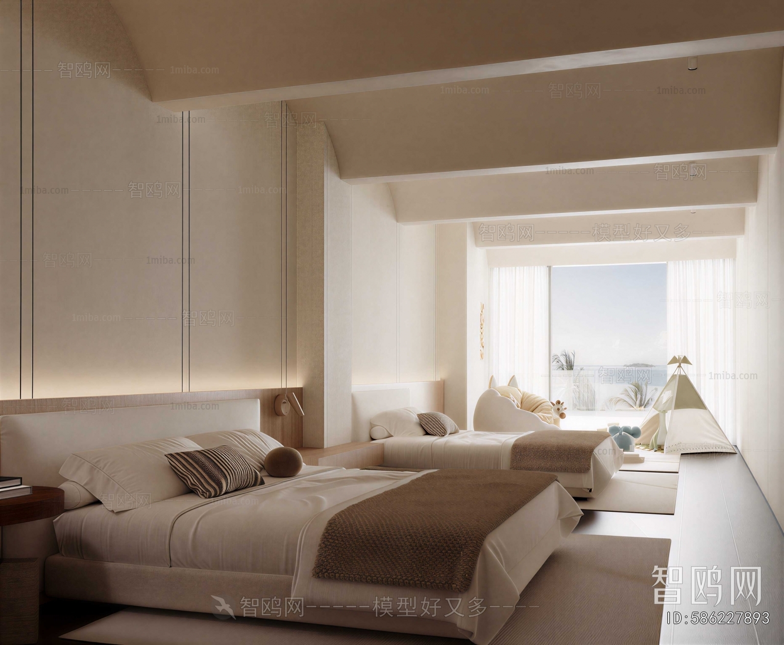 Wabi-sabi Style Guest Room