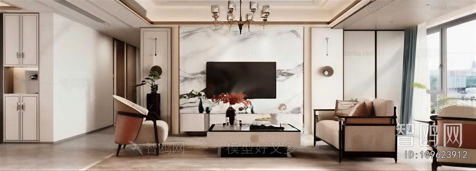 New Chinese Style A Living Room
