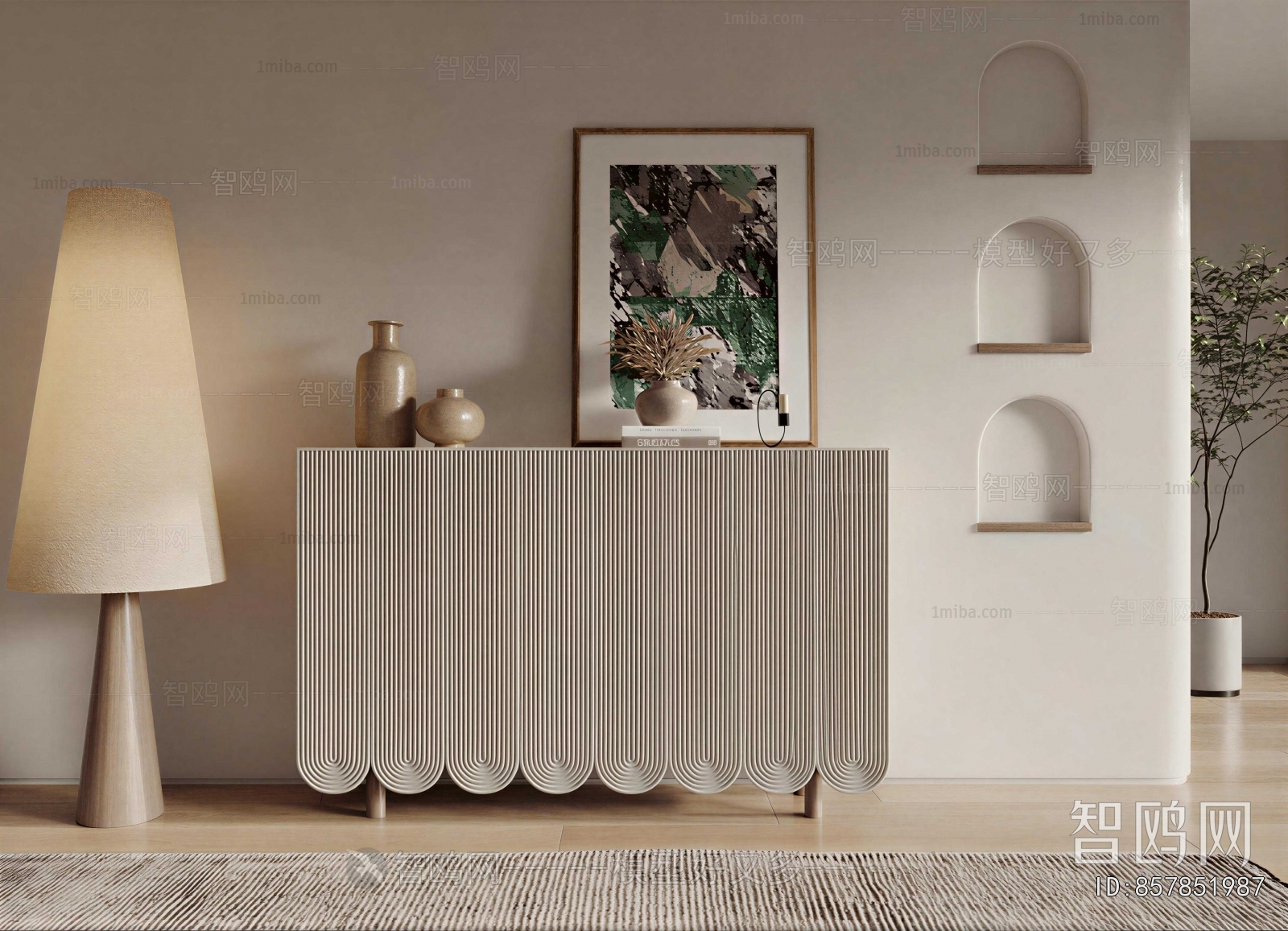 Wabi-sabi Style Side Cabinet