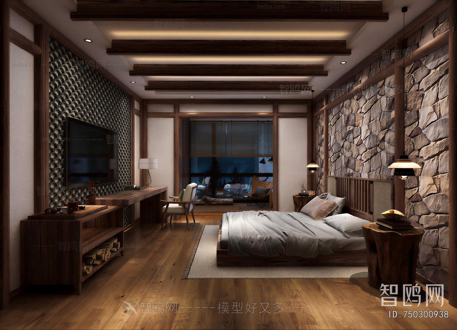 New Chinese Style Bedroom