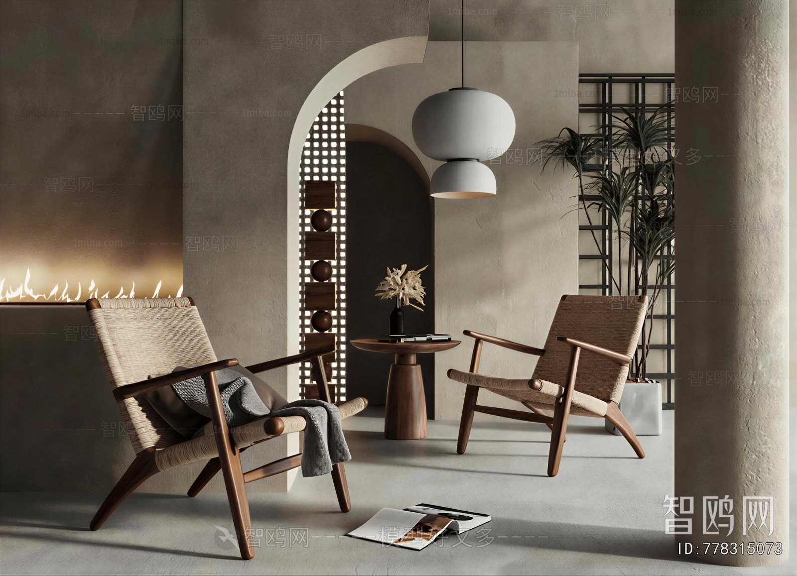 Wabi-sabi Style Lounge Chair