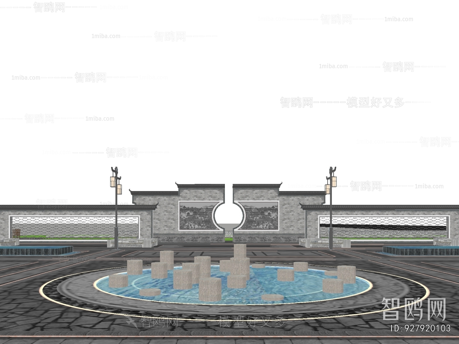 New Chinese Style Rockery Waterscape