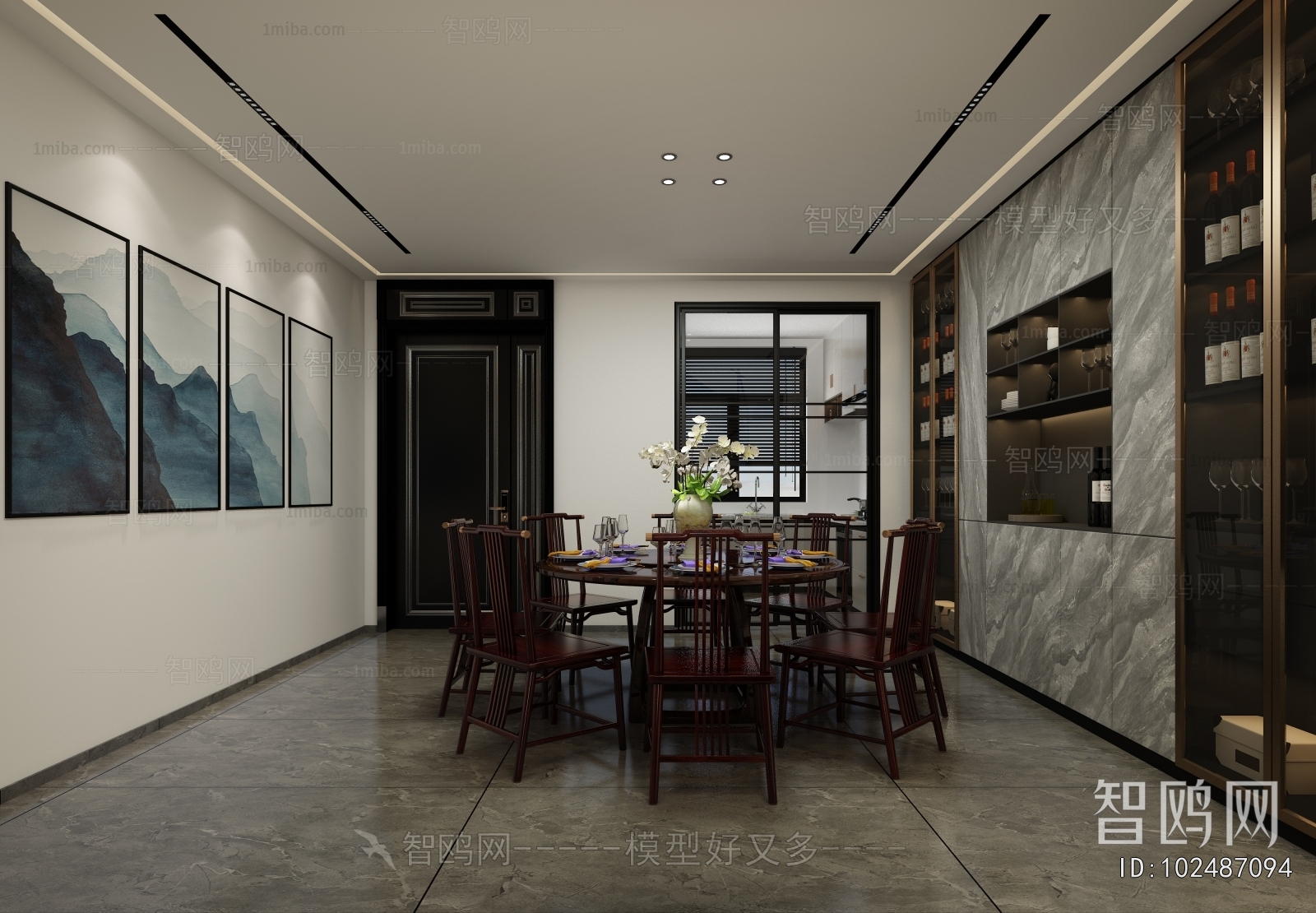 New Chinese Style A Living Room