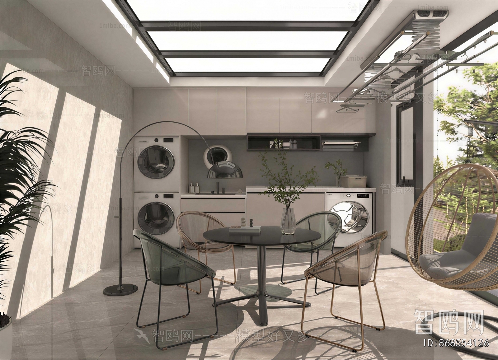 Modern Balcony Laundry Room