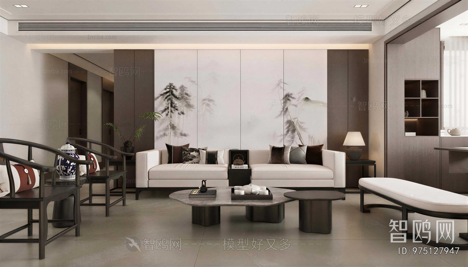 New Chinese Style A Living Room