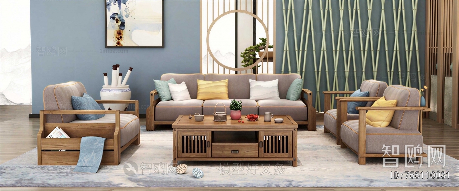 New Chinese Style Sofa Combination
