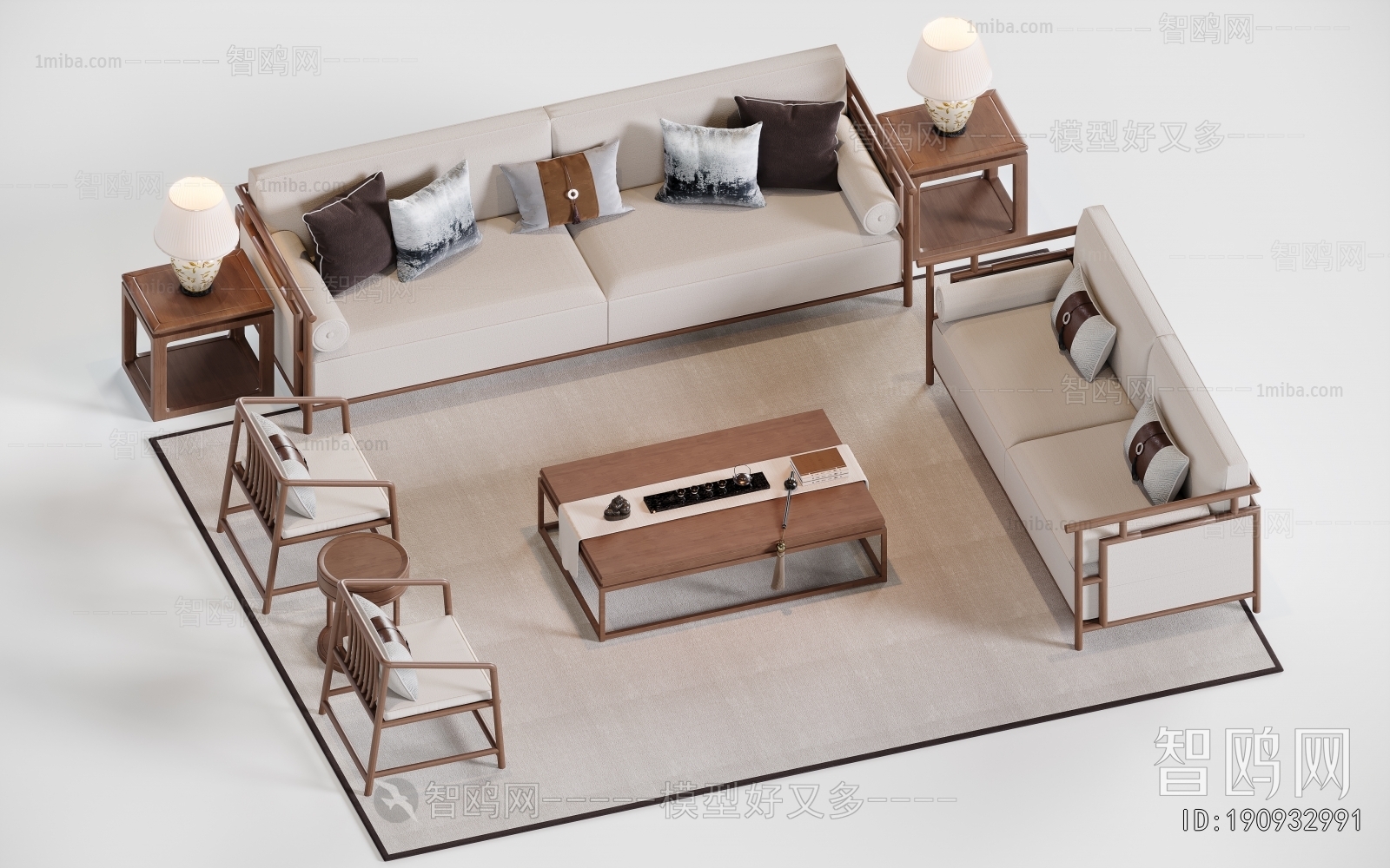New Chinese Style Sofa Combination