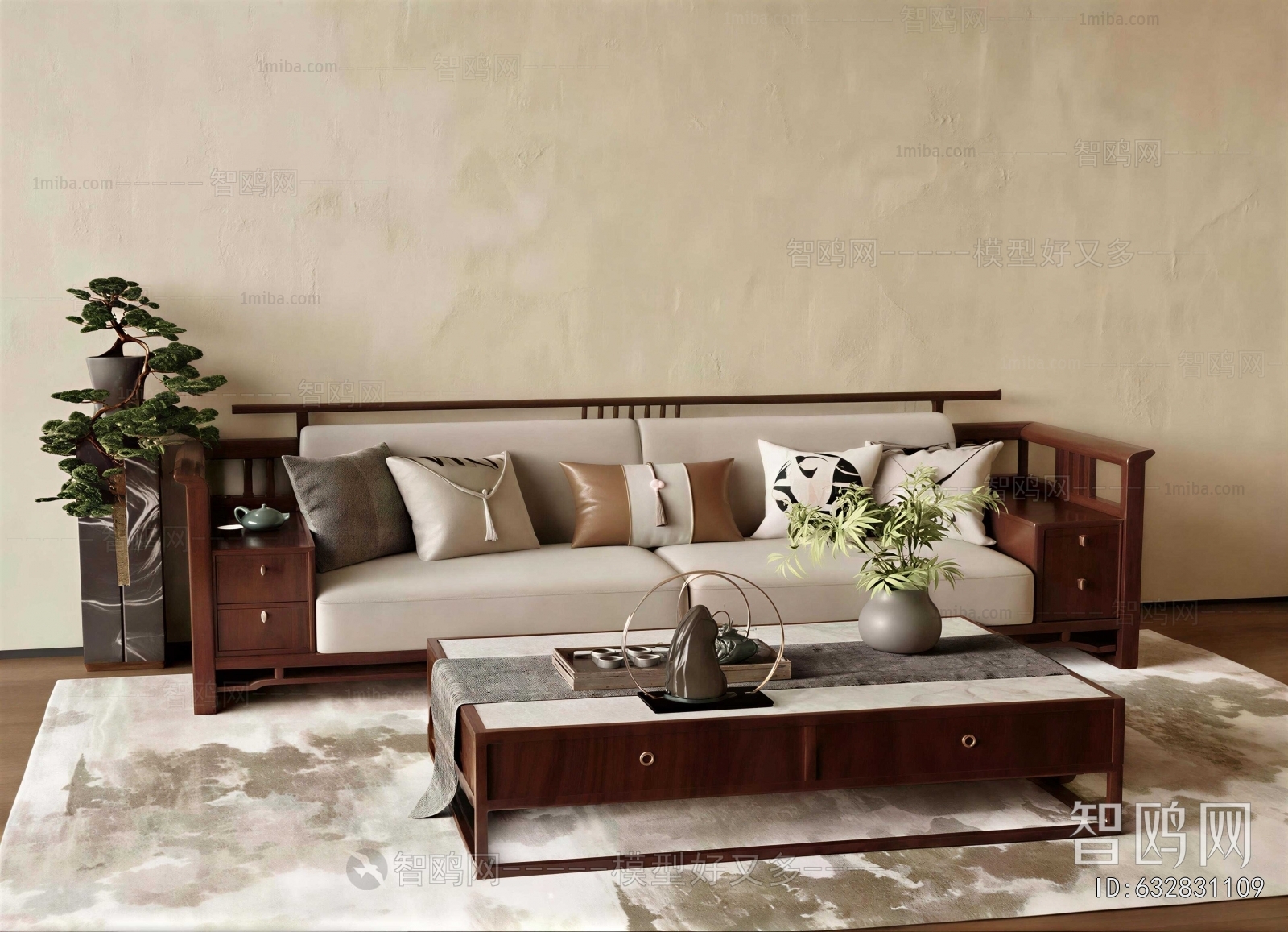 New Chinese Style Sofa Combination