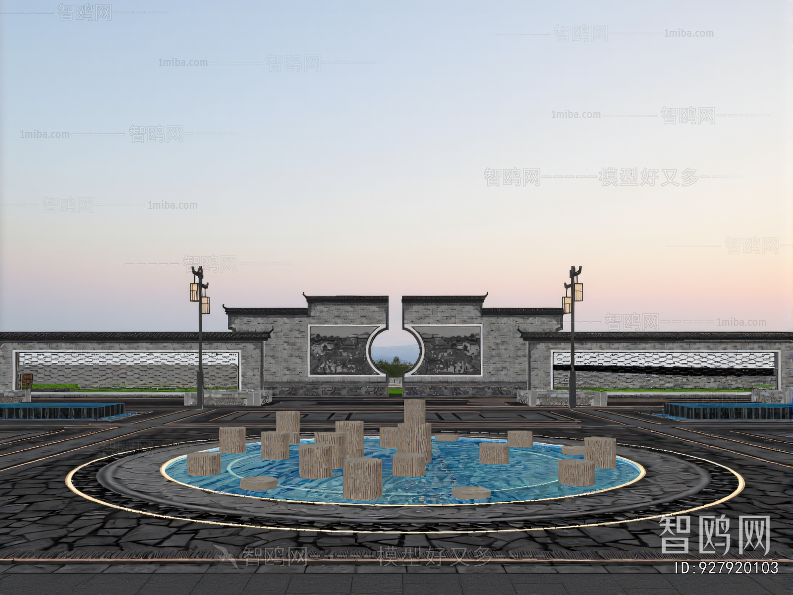 New Chinese Style Rockery Waterscape