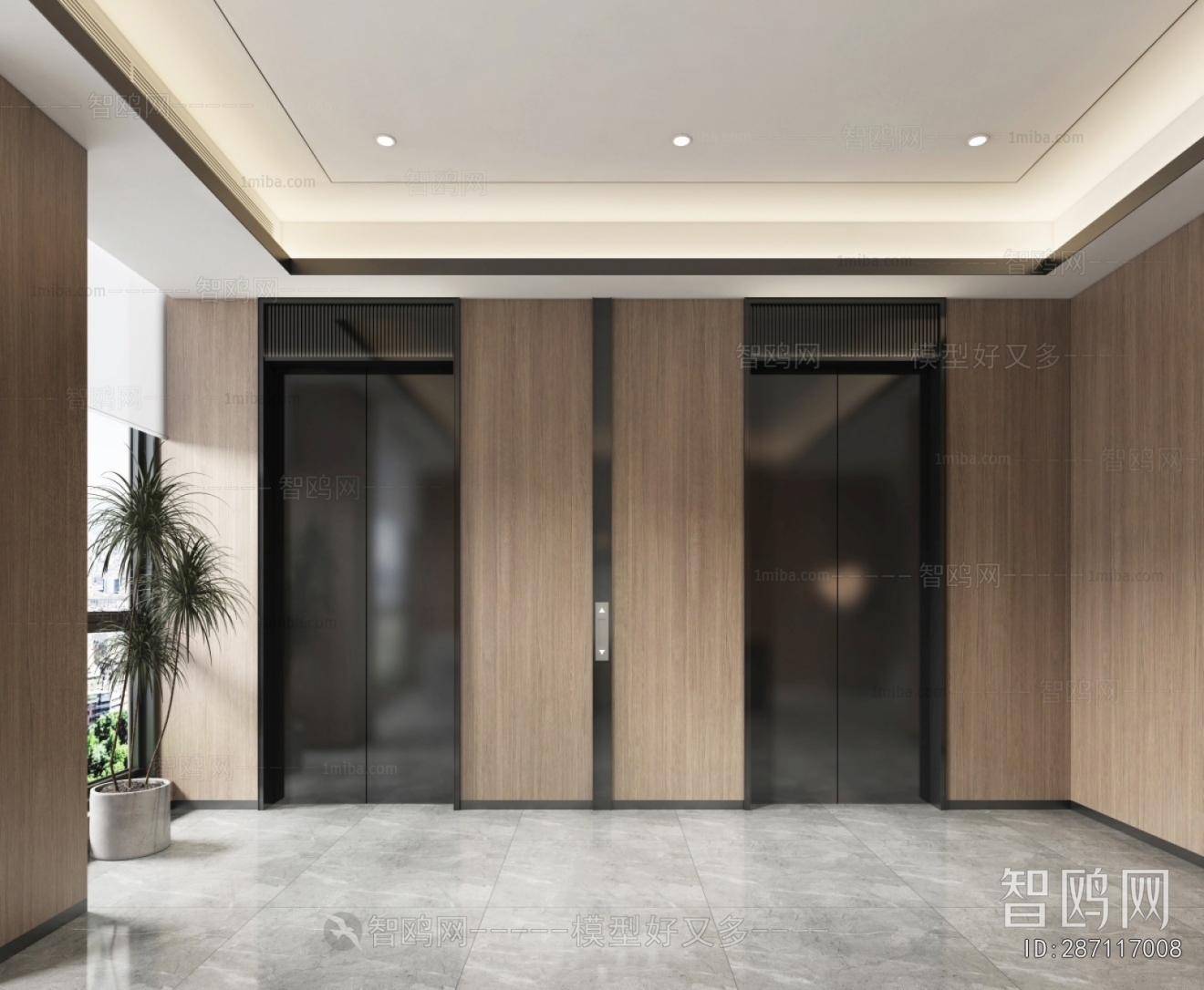 Modern Office Elevator Hall