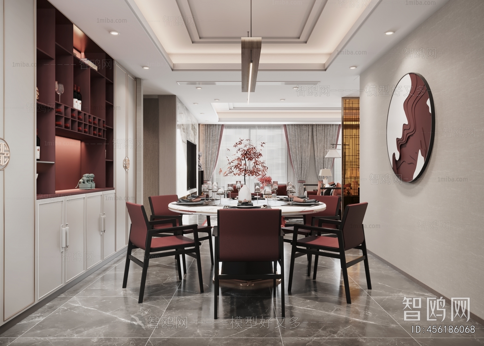 New Chinese Style A Living Room