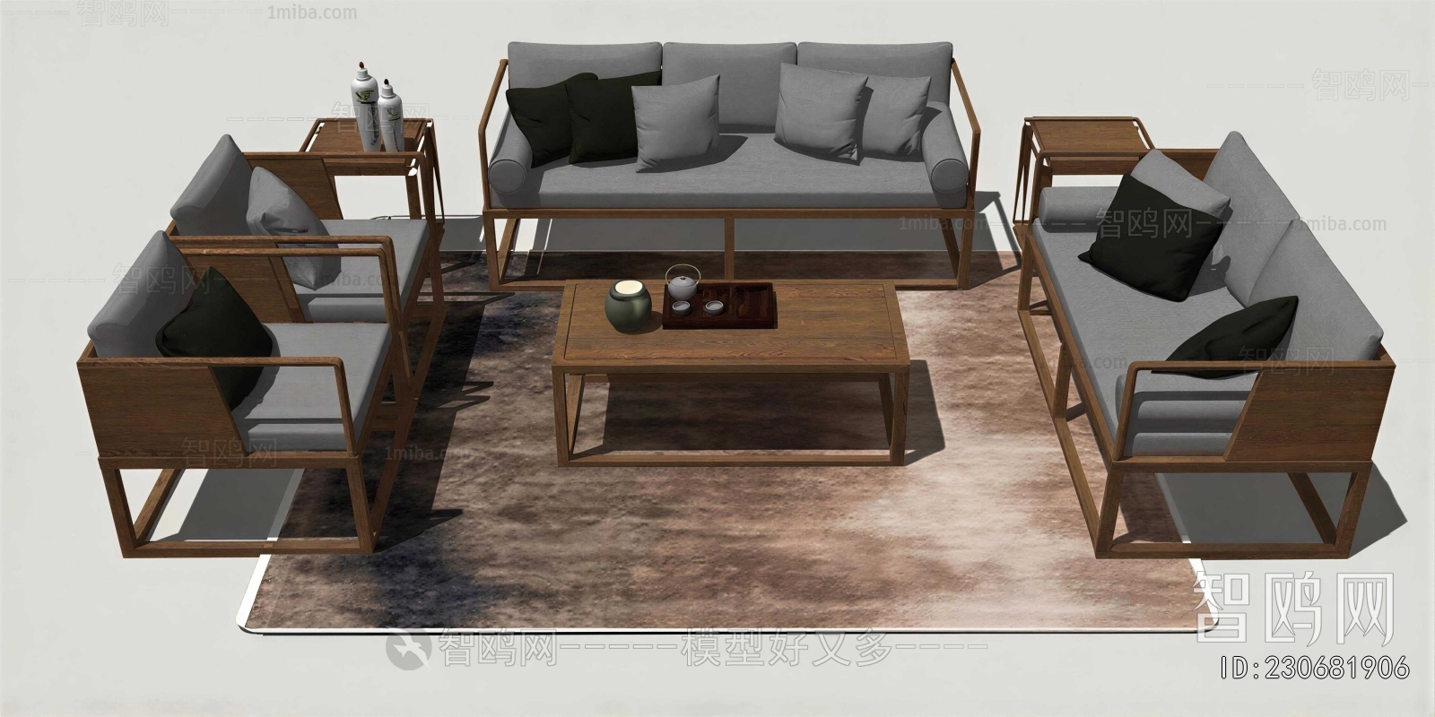 New Chinese Style Sofa Combination