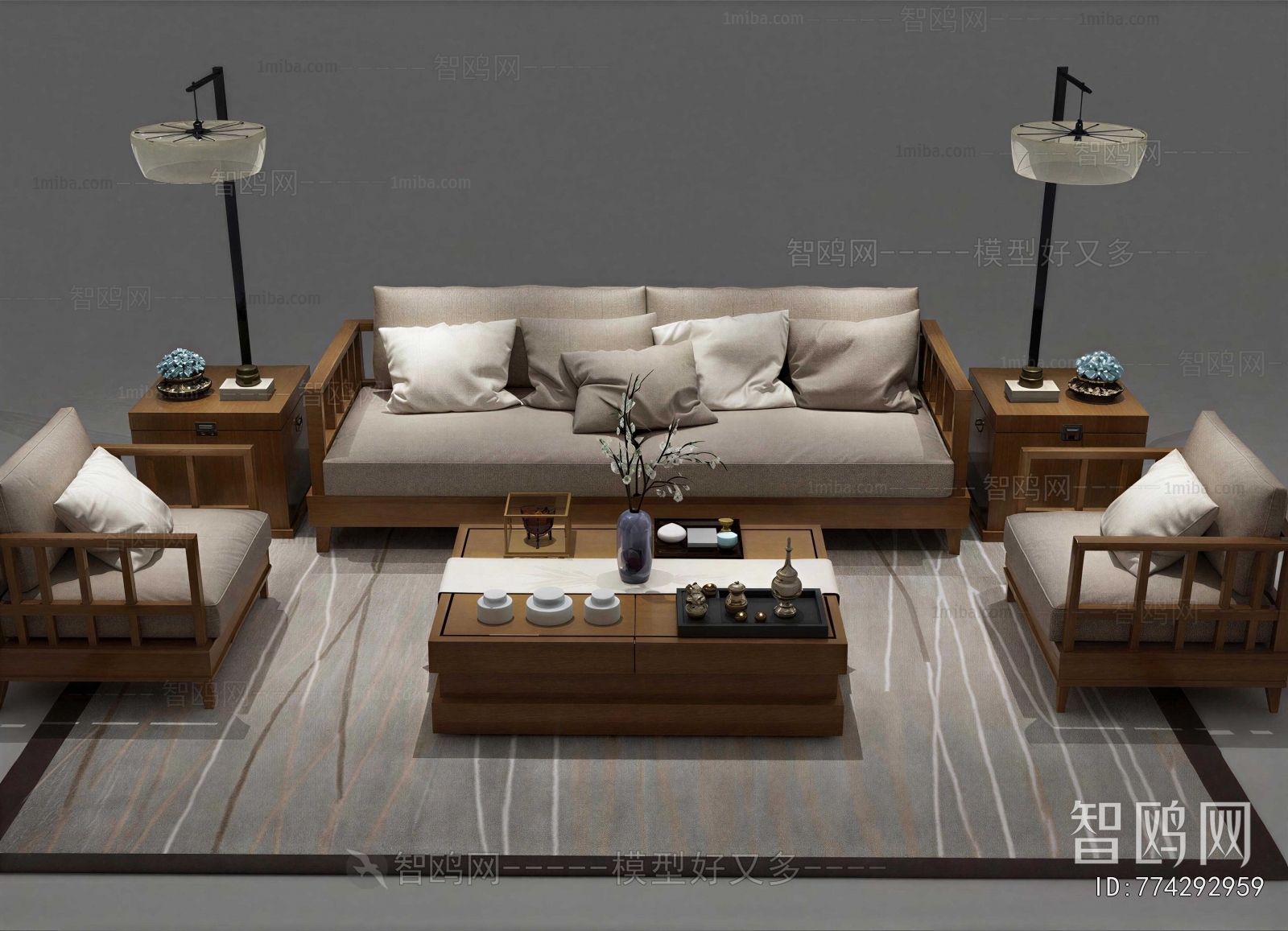 New Chinese Style Sofa Combination