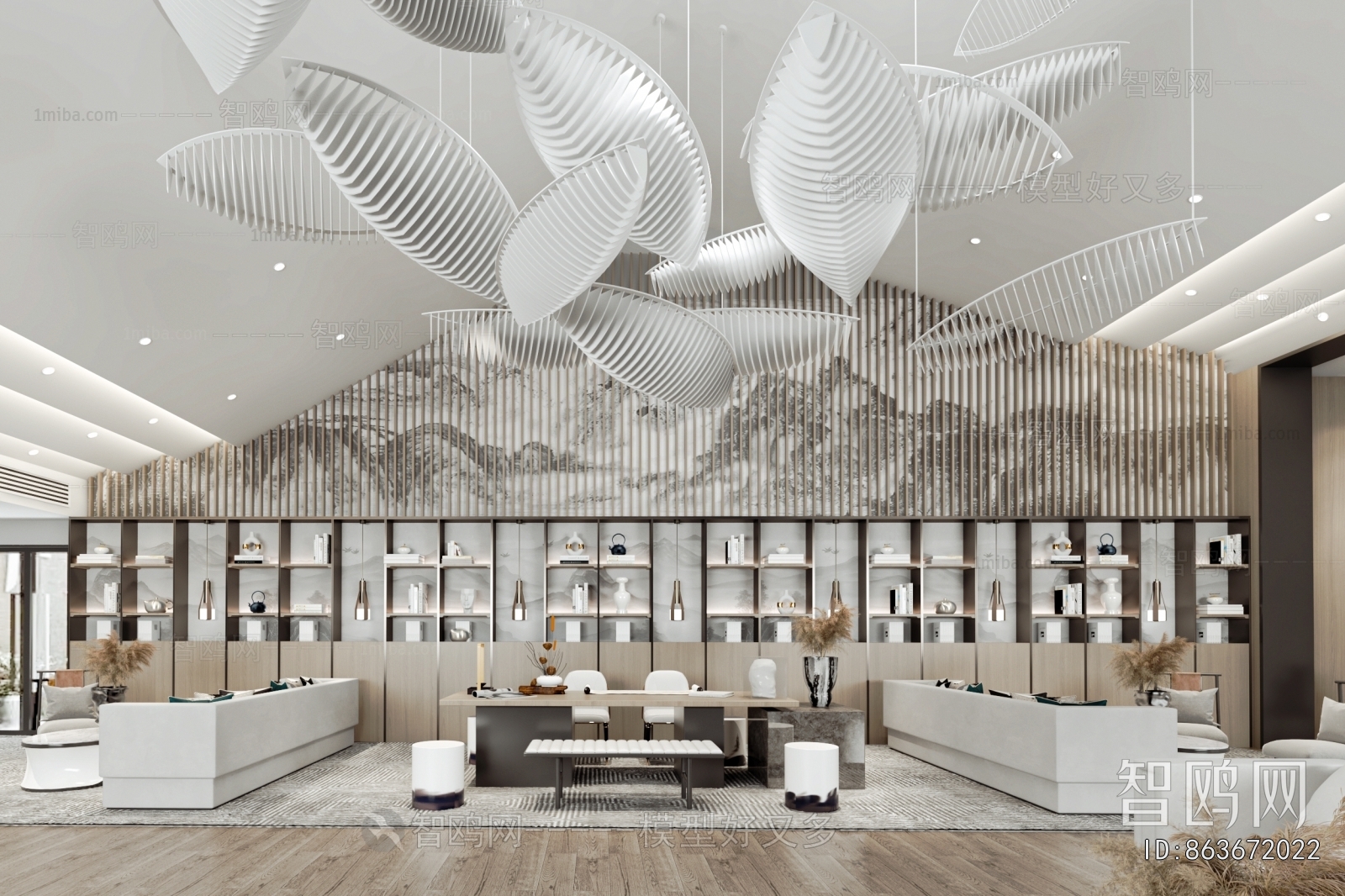 New Chinese Style Real Estate Sales Office