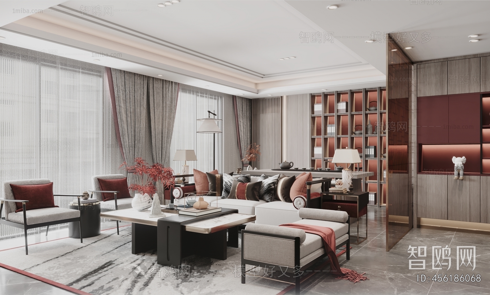 New Chinese Style A Living Room