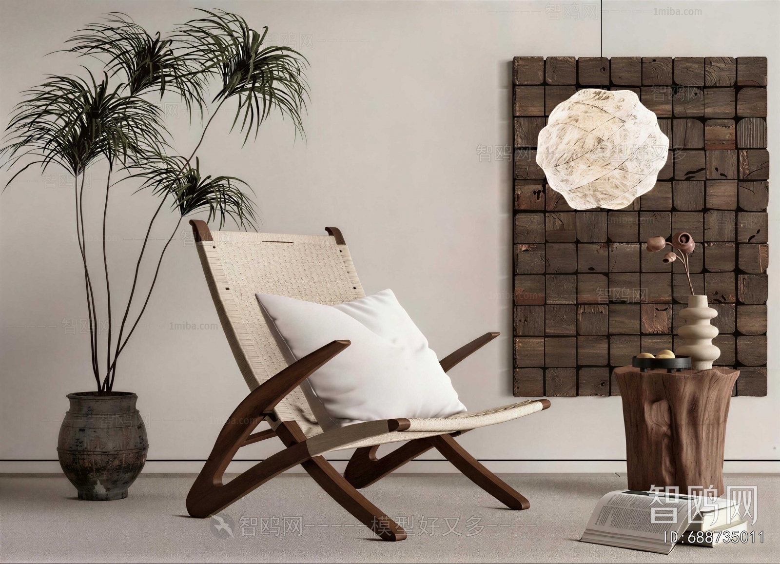 Wabi-sabi Style Lounge Chair