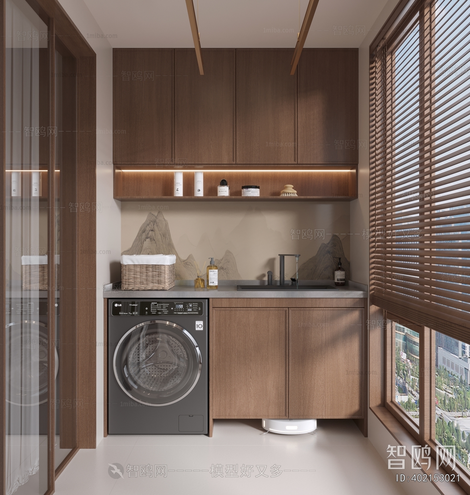 New Chinese Style Balcony Laundry Room